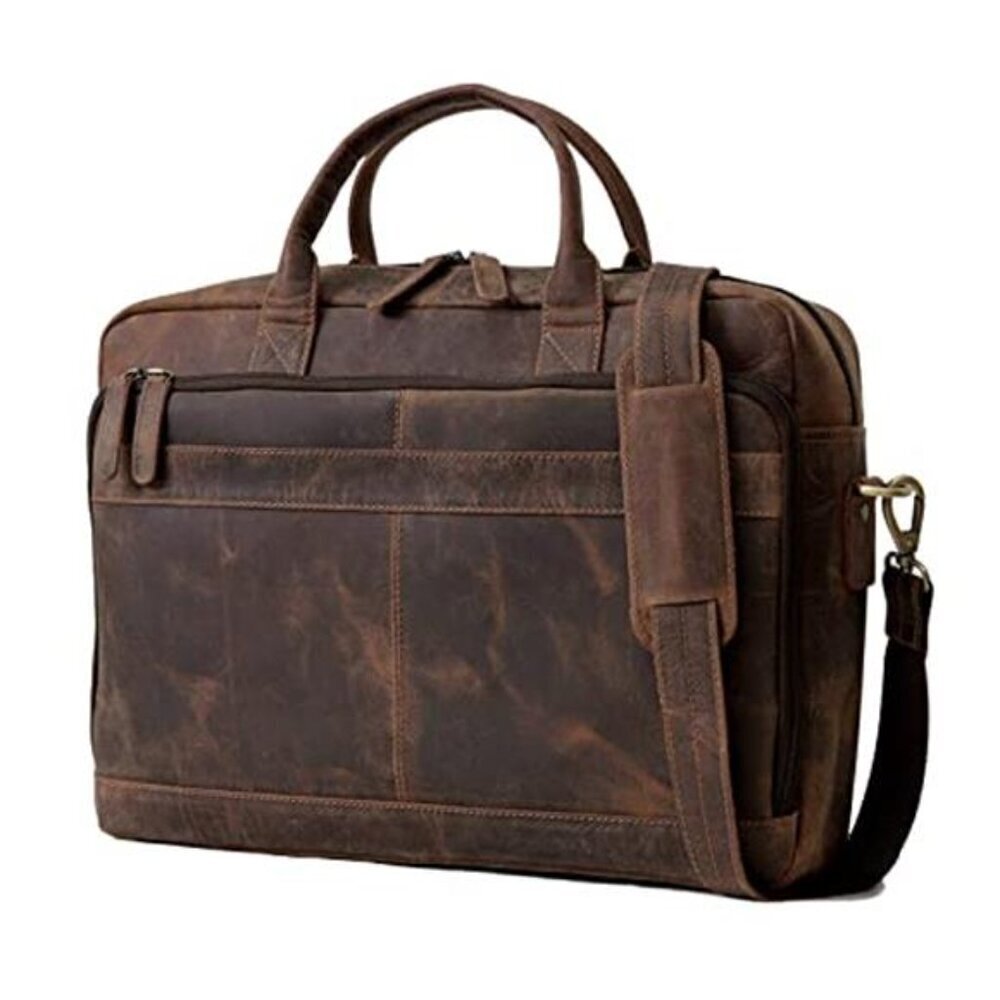 Handcrafted Leather Briefcase Bag for Men | Laptop